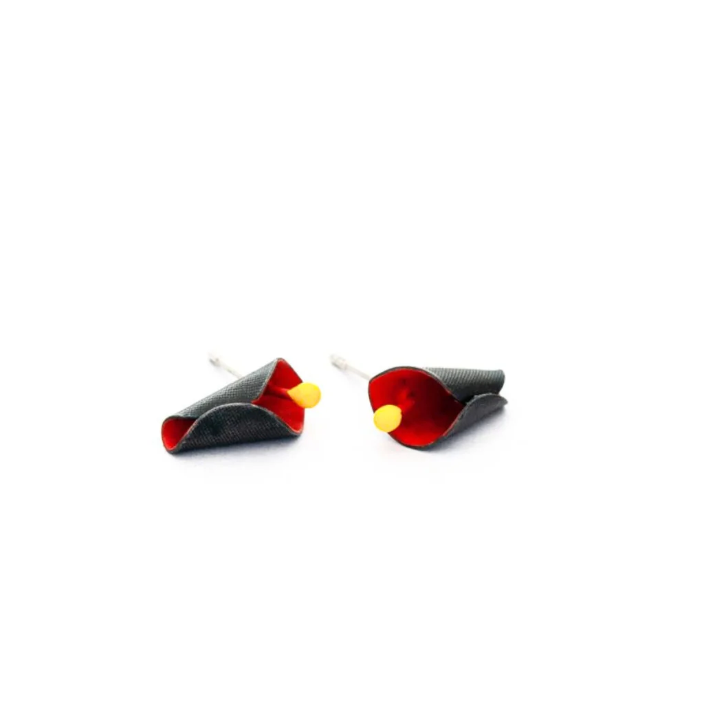 Calla Lilly Studs - Red - Image 2