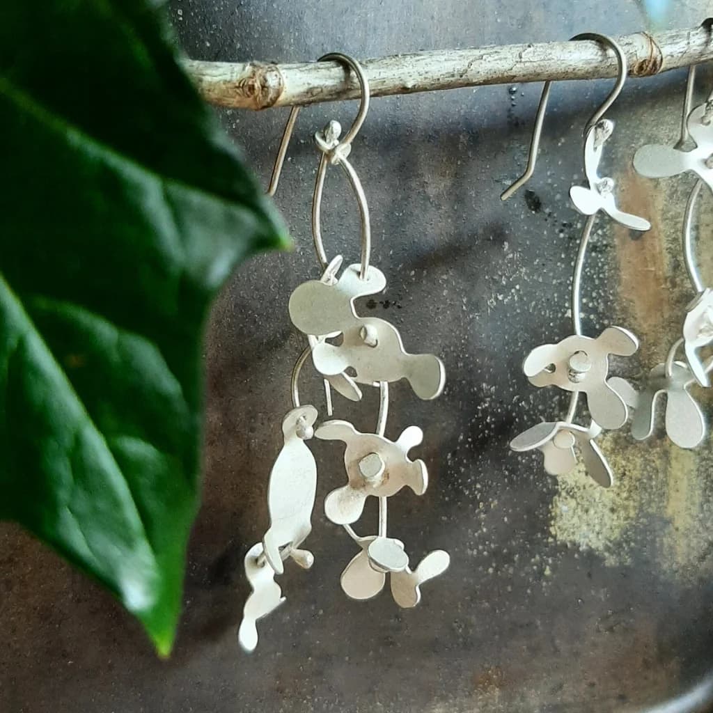 Botanical Earrings - short silver - Image 3