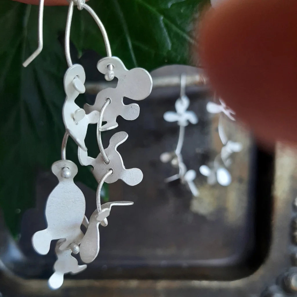 Botanical Earrings - short silver - Image 4